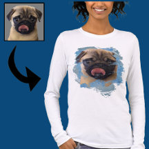 Foto Única de Pug Filhote em Azul Cinza Grunge par