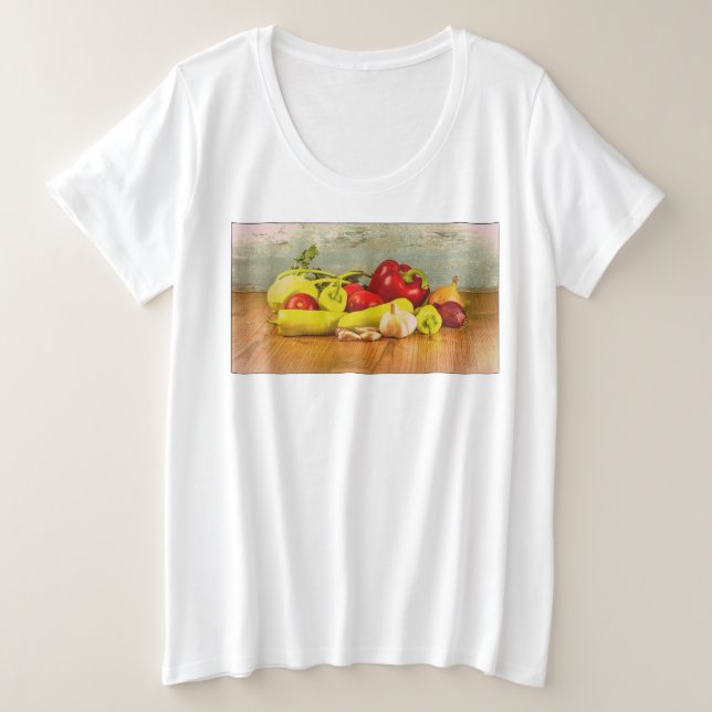 Camiseta Foto "Vegetais". Compre agora (Frente do Design)
