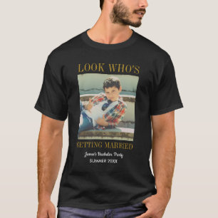 Camiseta Foto Vintage do Noivo Festa de Solteirão Padrinho