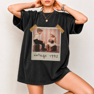 Camiseta Foto Vintage Personalizada E Ano de Aniversário No