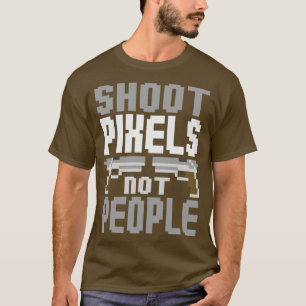 Camiseta Fotografar pixels não pessoas branco