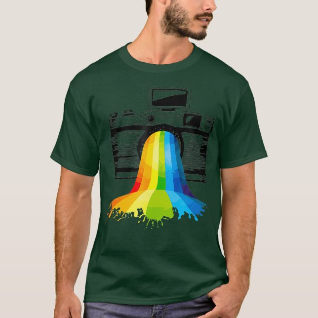 Camiseta Fotografia Câmera de Arte Rainbow Fotografa (Frente)