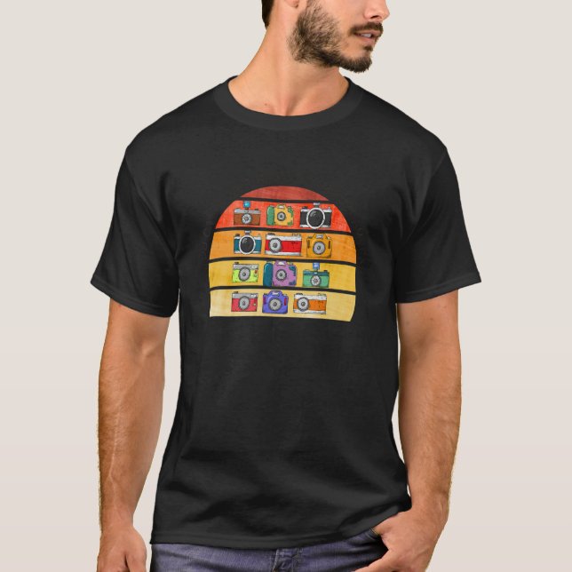 Camiseta Fotografia com Fotógrafo Retro da Câmera Fotográfi (Frente)