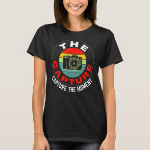 Camiseta Fotografia da câmara retrô de momento de captura