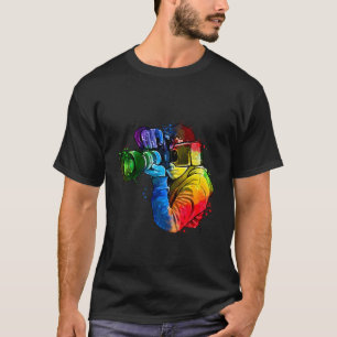 Camiseta Fotografia da Câmera Aquarela Amplia Fotografia