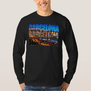 Camiseta Fotografia da Cidade de Barcelona Viagem Férias E