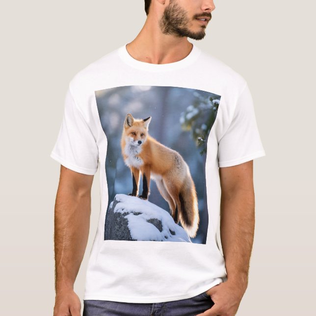 Camiseta Fotografia da Fox Maiestosa de Inverno (Frente)