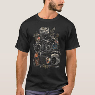 Camiseta Fotografia Dão Presentes Para A Câmera Tee Vintage