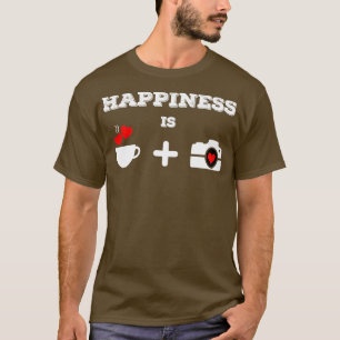 Camiseta Fotografia de café lança felicidade é café e