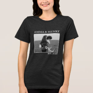 Camiseta Fotografia de Casal Personalizada Estética Minimal