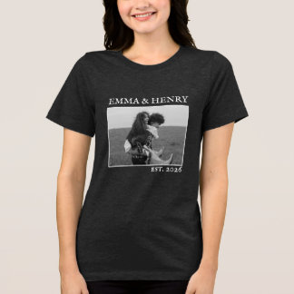 Camiseta Fotografia de Casal Personalizada Estética Minimal