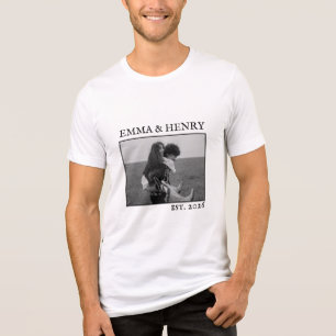 Camiseta Fotografia de Casal Personalizada Estética Minimal