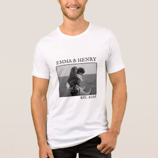 Camiseta Fotografia de Casal Personalizada Estética Minimal