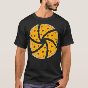 Camiseta Fotografia de fatias de pizza de abertura de câmer