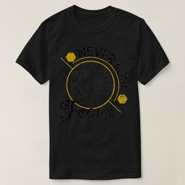 Camiseta Fotografia de Focagem de Foco de Perder Nunca Foca (Frente do Design)