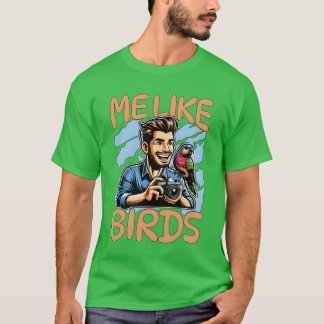 Camiseta Fotografia De Pássaros Me Gosta De Pássaros.
