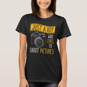 Camiseta Fotografia De Um Menino Que Adora Fotografar Fotos