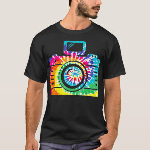 Camiseta Fotografia Diversão Hippie Rainbow Retro Camera Ti
