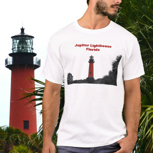 Camiseta Fotografia do Farol Vermelho Júpiter Flórida