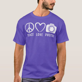 Camiseta Fotografia do Lover Gift Peace Love Câmera
