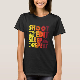 Camiseta Fotografia do Repetição de Edição de Sono