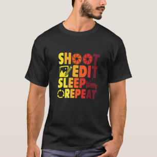 Camiseta Fotografia do Repetição de Edição de Sono
