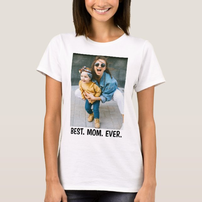 Camiseta Fotografia e texto personalizados - Melhor mãe de  (Frente)