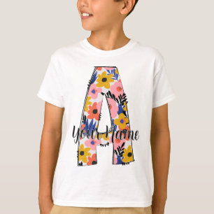 Camiseta Fotografia editável Letras alfabéticas A personali