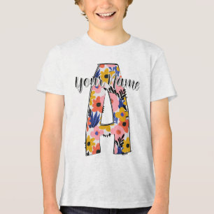 Camiseta Fotografia editável Letras alfabéticas A personali