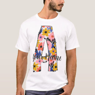 Camiseta Fotografia editável Letras alfabéticas A personali