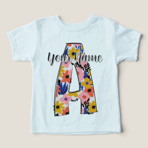 Camiseta Fotografia editável Letras alfabéticas A personali