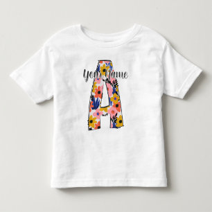 Camiseta Fotografia editável Letras alfabéticas A personali