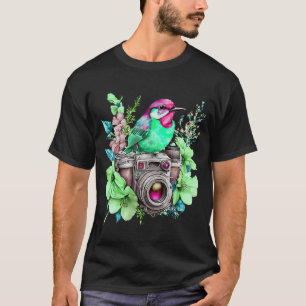 Camiseta Fotografia Fotografia Flores e Pássaros Observatór