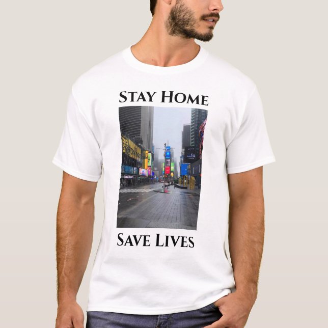 Camiseta Fotografia: Nova York fica em casa com distância s (Frente)