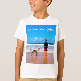 Camiseta Fotografias Personalizadas Para Crianças De Texto