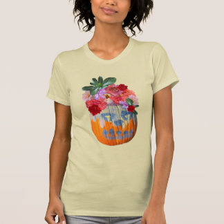 Camiseta Fotográfica Floral de Colheita de Outono