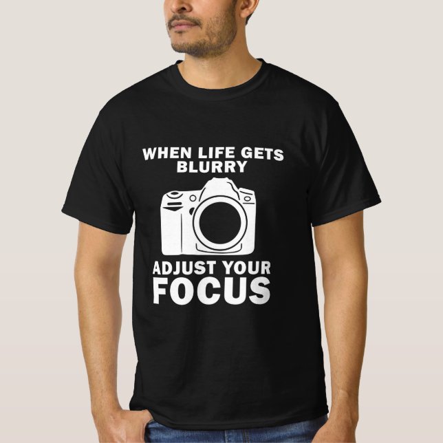 Camiseta Fotógrafo Ajuste Seu Foco (Frente)