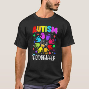 Camiseta Fotógrafo Autismo Puzzle Conscientização do Autism