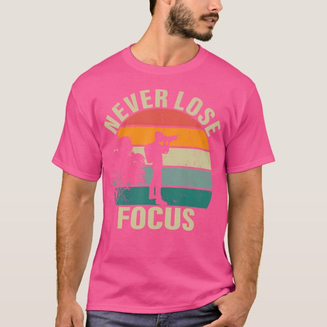 Camiseta Fotógrafo Câmera Nunca Perca o Foco Fotografia (Frente)