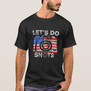 Camiseta Fotógrafo de câmara American Flag USA Vamos Do S