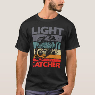 Camiseta Fotógrafo de câmera apanhador de luz retrô