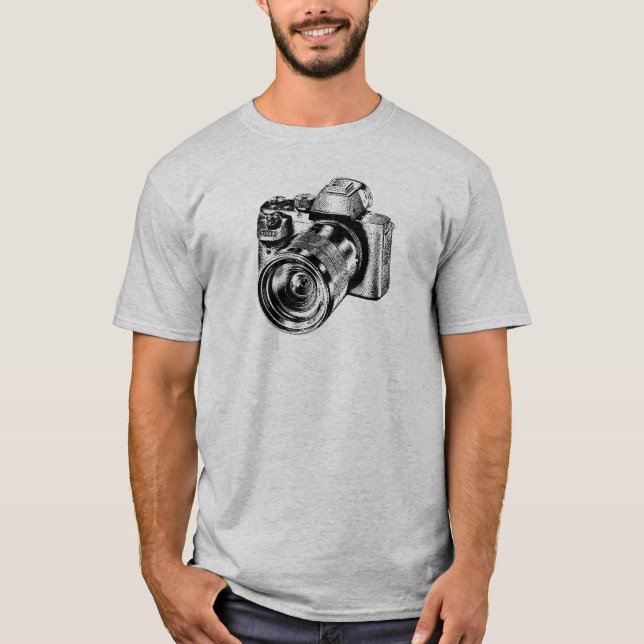 Camiseta Fotógrafo de câmera profissional (Frente)