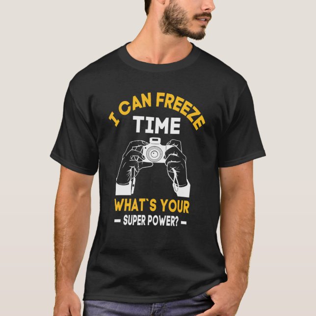 Camiseta Fotógrafo De Casamento Eu Consigo Congelar O Tempo (Frente)