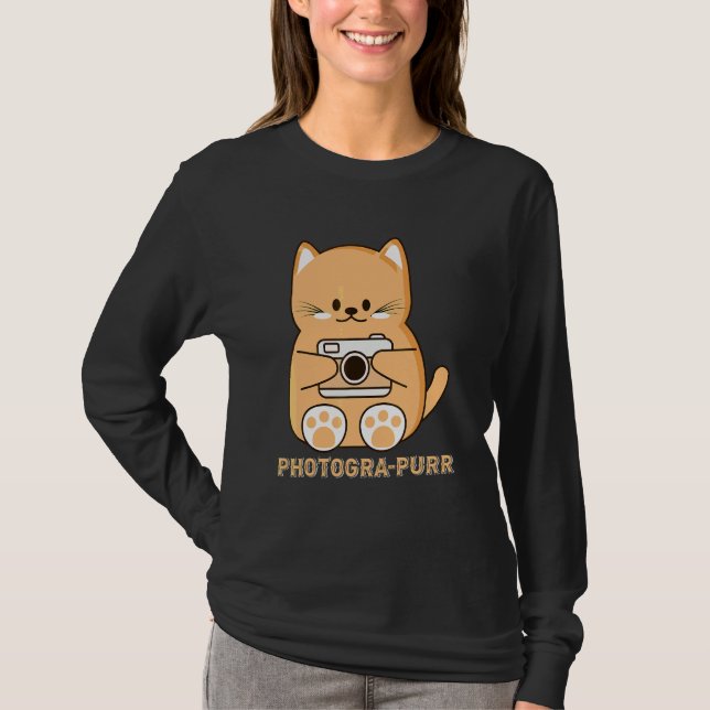 Camiseta Fotógrafo de Gato Trocadilho (Frente)