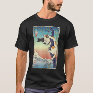 Camiseta Fotógrafo de Gato Ukiyo E Gato Samurai Fotografand