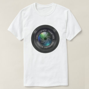 Camiseta Fotógrafo e objectiva do negócio da fotografia