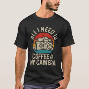 Camiseta Fotógrafo Presente Camera Café Engraçada Vintage P