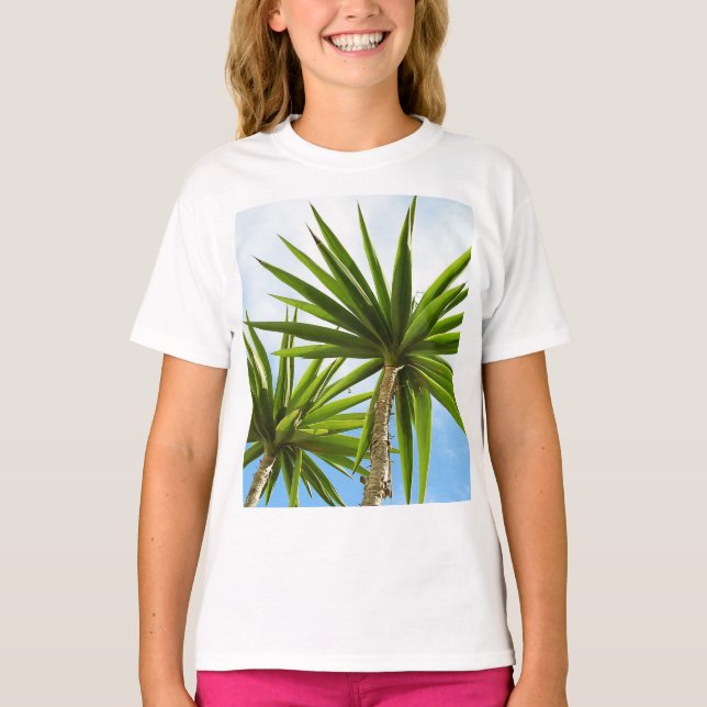 Camiseta Fotomural com Efeito de Pintura de Folhas de Palme (Frente)