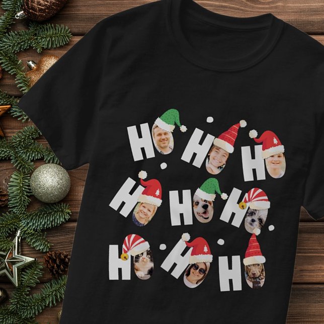 Camiseta Fotos da Família Nove, Cute Santa Hats (Criador carregado)