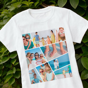 Camiseta Fotos de Colagem de Imagens Personalizadas 9 Simpl
